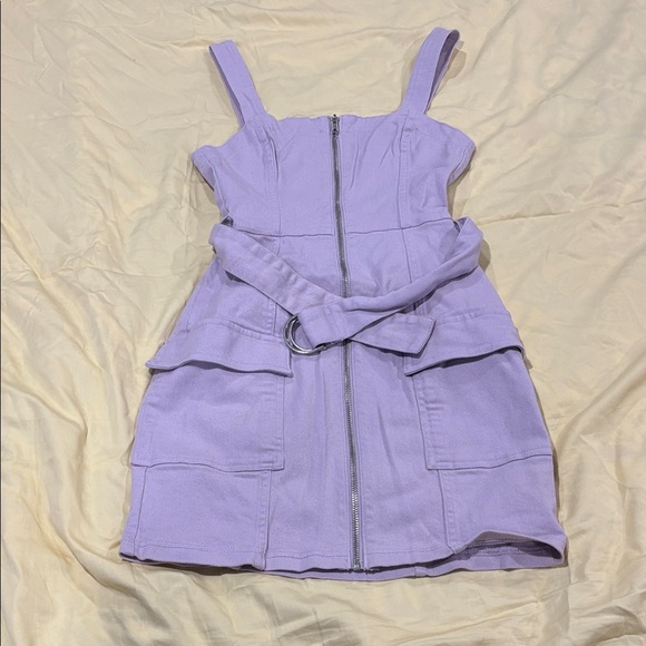 Divided Lavender Mini Jumper with Belt - Picture 3 of 9